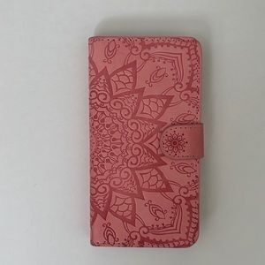 iPhone XR folio pink wallet case